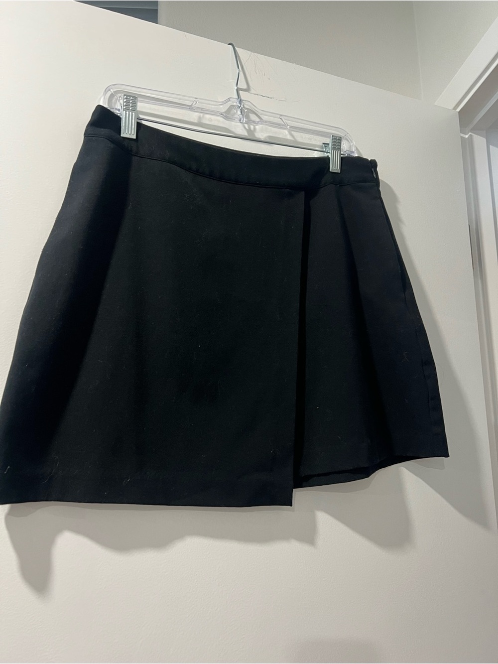 a new day Black Mini Skirt with Front Overlay